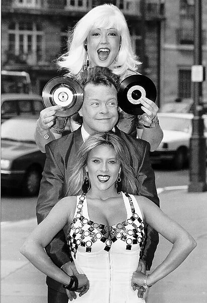 Samantha Fox and DJs Liz Kershaw, and Bruno Brookes 28th October 1991