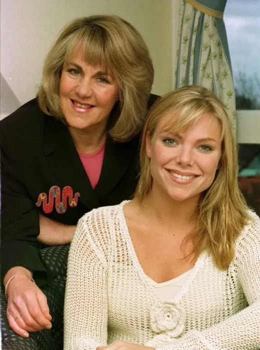 Framed Print : Samantha Janus actress March 1999 with Nina Myskow Mirror writer Framed Print : Samantha Janus actress March 1999 with Nina Myskow Mirror writer