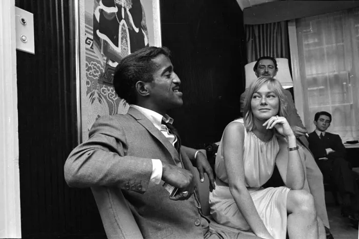 Framed Print : Sammy Davis Jnr. with fiancee actress May Britt. 6th June 1960. 1960-881 Framed Print : Sammy Davis Jnr. with fiancee actress May Britt. 6th June 1960. 1960-881