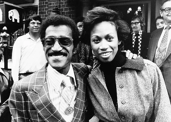 Sammy Davis Jnr - October 1976 Actor  /  Singer in london with wife for a season