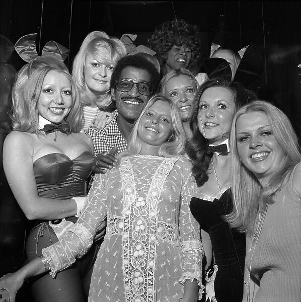 Sammy Davis party. Sammy Davis Jnr. with Bunny Girl.s 12th May 1973