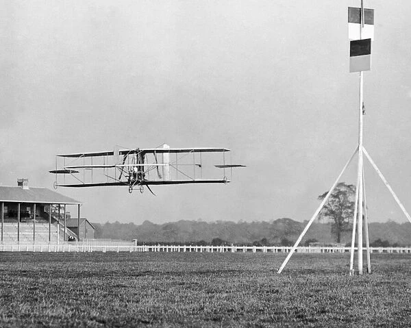 Samuel Franklin Cody seen here during a flying display at Doncaster racecourse