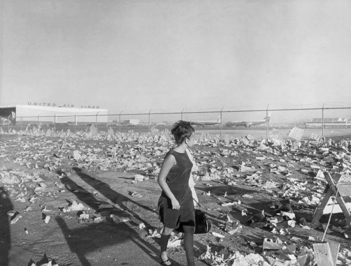 Framed Print : San Francisco airport after 1000 Beatles fans came to see them touch down for the start Framed Print : San Francisco airport after 1000 Beatles fans came to see them touch down for the start