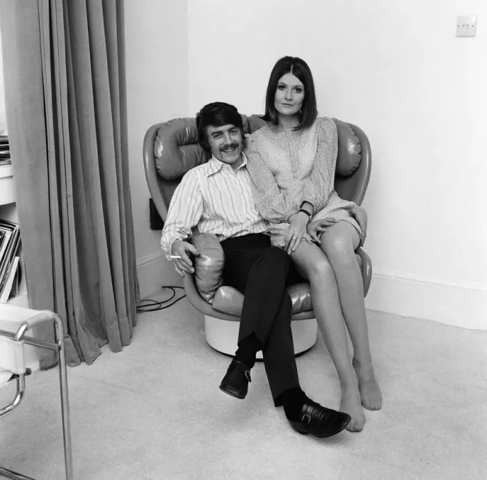 Framed Print : Sandie Shaw with her husband Jeff Banks. 13th September 1969 Framed Print : Sandie Shaw with her husband Jeff Banks. 13th September 1969