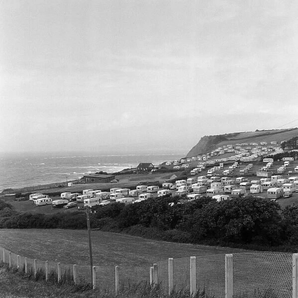 Sandy Bay Caravan site, near Exmouth, Devon. 14th July 1961