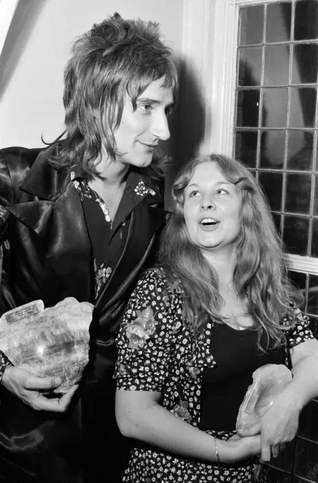 Framed Print : Sandy Denny, top female singer, and Rod Stewart, top male singer