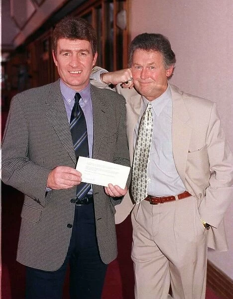 Sandy Jardine with Tony Roper actor December 1997 Former Rangers player Sandy won a day