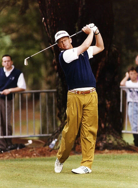 Sandy Lyle Golfer In Full Swing During A Championship