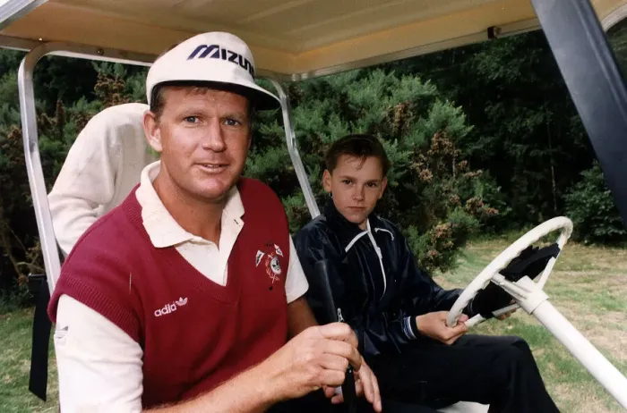 Framed Print : Sandy Lyle Professional golfer with David Evans Framed Print : Sandy Lyle Professional golfer with David Evans