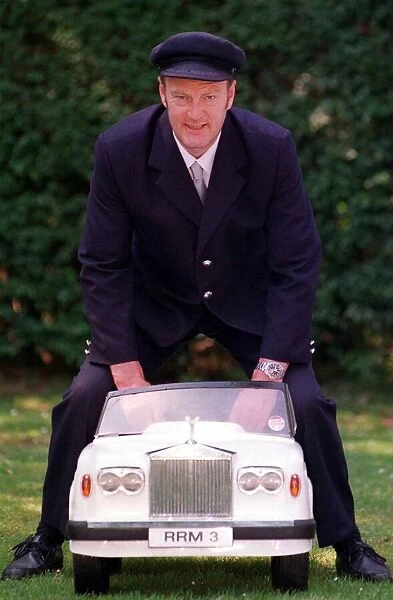 SANDY MUIRHEAD with miniature Mercedes car July 1997