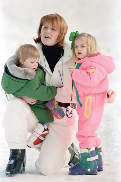 Framed Print : Sarah, The Duchess of York on holiday in Klosters with her daughters Princess Eugenie Framed Print : Sarah, The Duchess of York on holiday in Klosters with her daughters Princess Eugenie