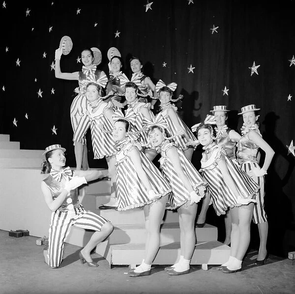 The 'Saturday Girls'dance troupe seen here at the ITV Studios in Wood Green