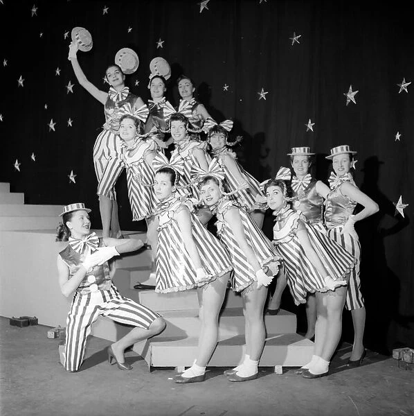 The 'Saturday Girls'dance troupe seen here at the ITV Studios in Wood Green