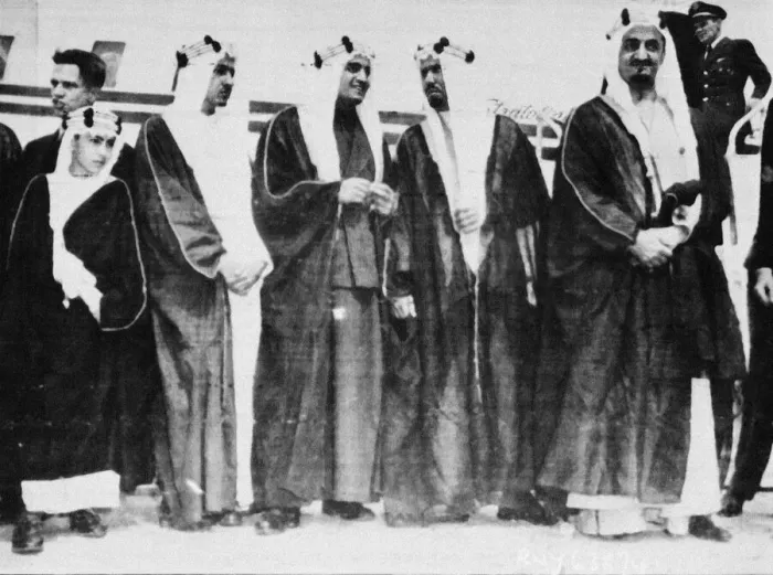 Framed Print : The Saudi Arabia Mission arrives in San Fransisco L-R Sheikh Nawaf Ibn Abdul Aziz Framed Print : The Saudi Arabia Mission arrives in San Fransisco L-R Sheikh Nawaf Ibn Abdul Aziz