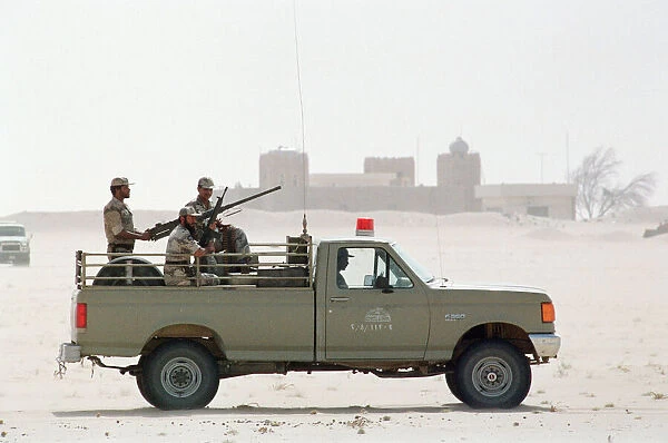 Saudi Arabian Patrol at border with Kuwait, September 1990
