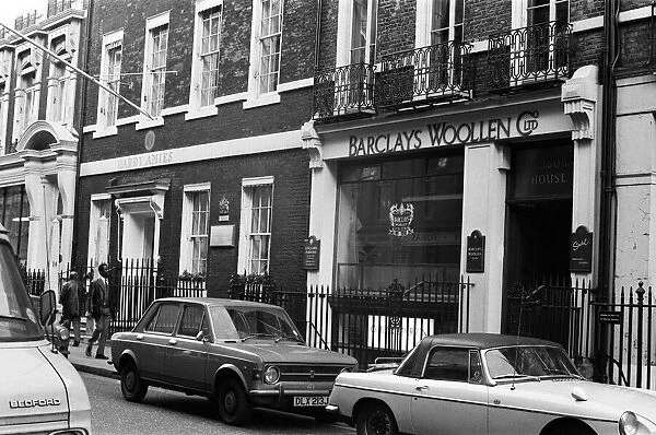 Savile Row in Mayfair, Central London. Circa 1971