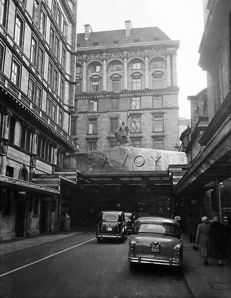 The Savoy Hotel, in The Strand, London, England. Picture shows the main entrance
