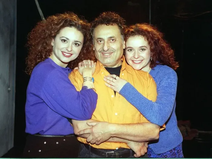 Framed Print : Sawalha Acting Family December 1997 Nadia Sawalha Actress LEFT with father Nadim Sawalha