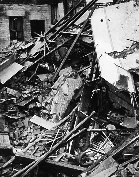 Saxony Road, Kensington, Liverpool, bomb damage to rear entrance of working class pub in