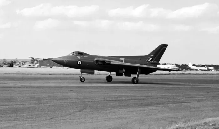 Framed Print : SBAC Farnborough Air Show 1952 - aircraft AVRO 707, a research aircraft which gained Framed Print : SBAC Farnborough Air Show 1952 - aircraft AVRO 707, a research aircraft which gained