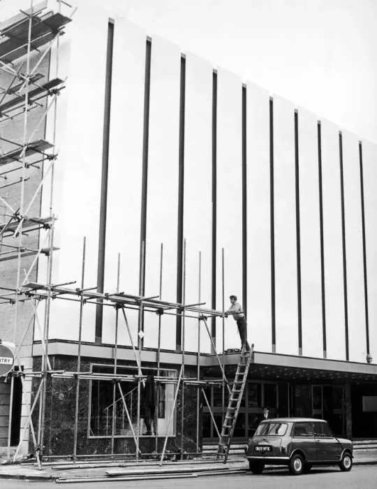 Framed Print : Scaffolding comes down after refurbishment on Birmingham Repertory Theatre Framed Print : Scaffolding comes down after refurbishment on Birmingham Repertory Theatre