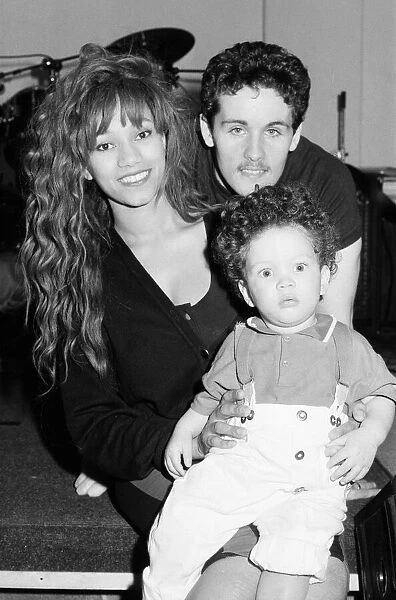 Scarlet Fantastic, music group bass player Danny Shannon with wife Angela and son Daniel