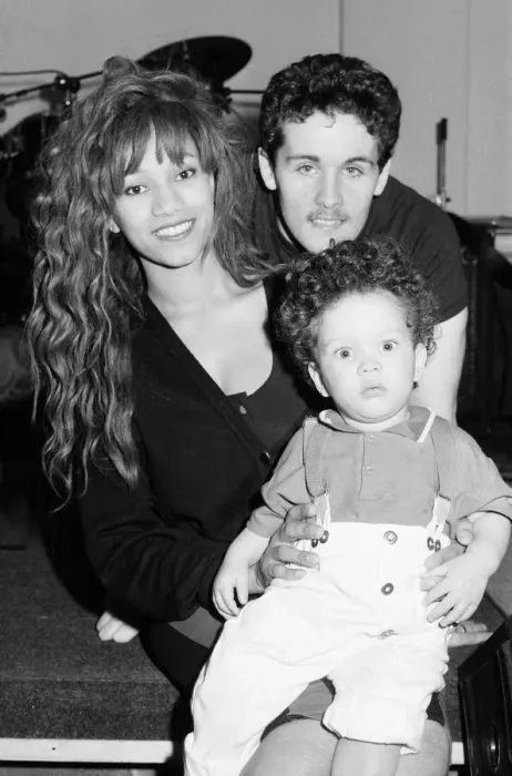 Framed Print : Scarlet Fantastic, music group bass player Danny Shannon with wife Angela and son Daniel Framed Print : Scarlet Fantastic, music group bass player Danny Shannon with wife Angela and son Daniel