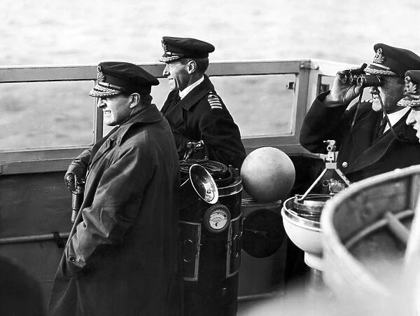 The scene on the bridge of HMS Queen Elizabeth the fleet flagship of the Home Fleet