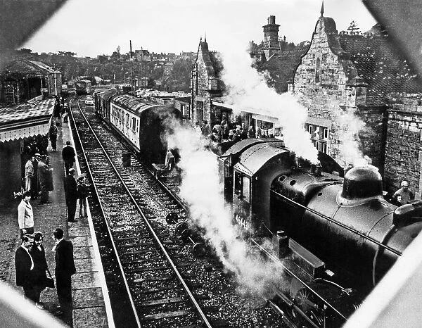Scene at Bridgnorth Railway Station which was bought by the Severn Valley Railway Society