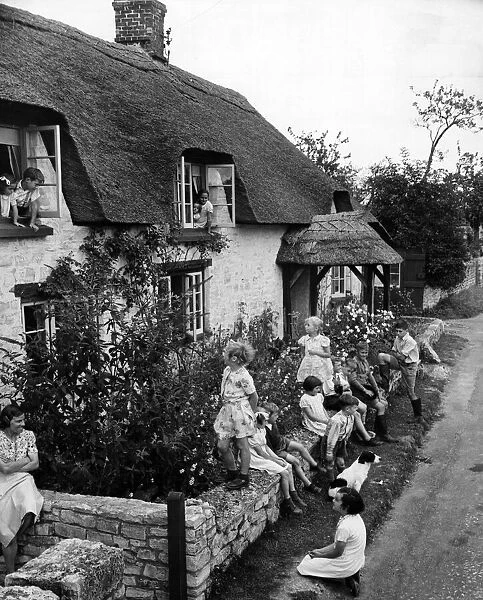 Scene in Church Street, at Isle Abbotts Village in Taunton