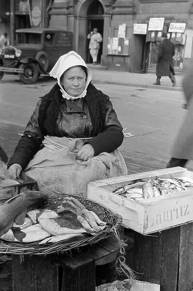 Scene from Copenhagens fish market Our Picture Shows