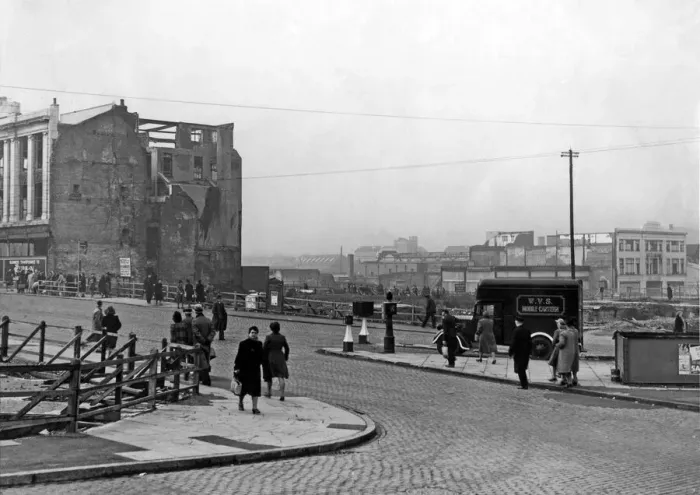 Framed Print : A scene of Coventry city centre, soon after the Blitz of November 14th 1940