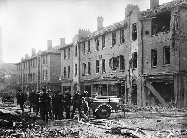 Scene of destruction in Caroline Street, Kingston Upon Hull after an air raid on the city