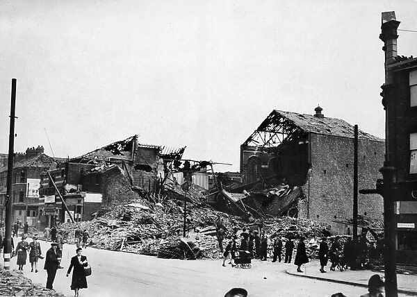 Scene of devastation to Hull Savings Bank in Holderness Road Hull after it was bombed by