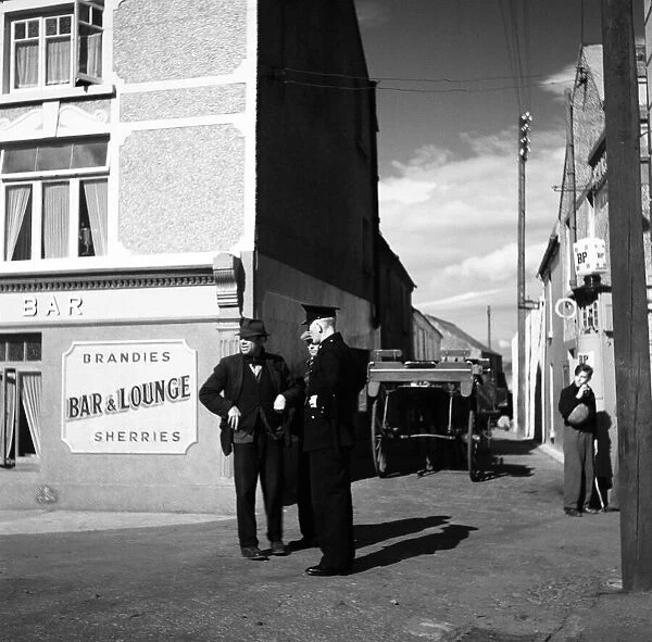 Scene outside Bar in Eire Circa 1950