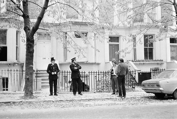 Scene outside flat in Abingdon Road, Kensington, London where Koo Stark, Actress