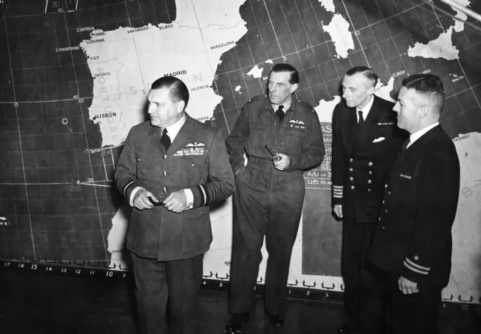 Framed Print : The scene in R. A. F. Coastal Command Headquarters Operation Room as Air Chief Marshal Sir Framed Print : The scene in R. A. F. Coastal Command Headquarters Operation Room as Air Chief Marshal Sir
