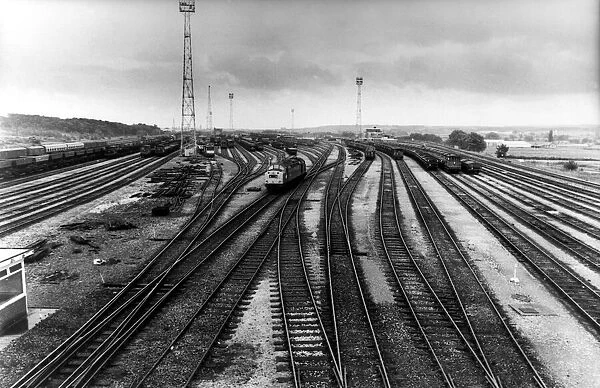 The scene at the Team Valley marshalling yard on Sunday 27th June 1982 as trains