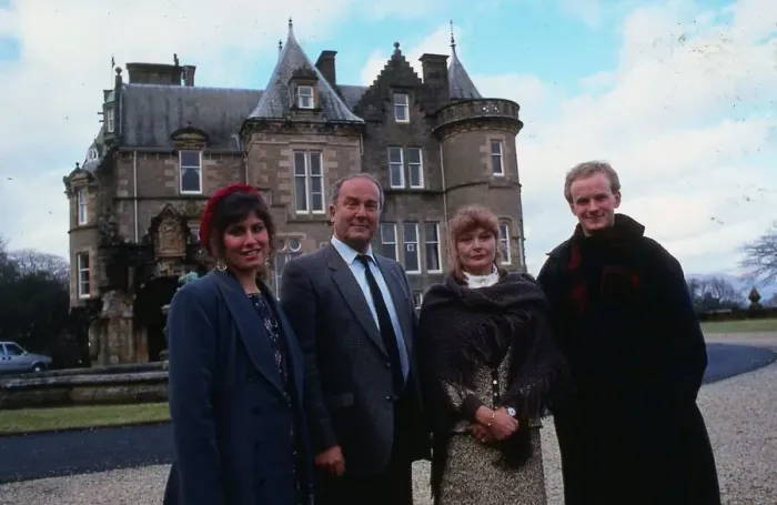 Framed Print : Scene from TV programme Take The High Road February 1987 Ross Giffords family