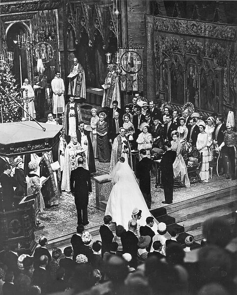 The scene in Westminister Abbey at the wedding of Princess Margaret
