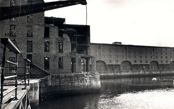 Scenes of 1980s dereliction at the Albert Dock in Liverpool