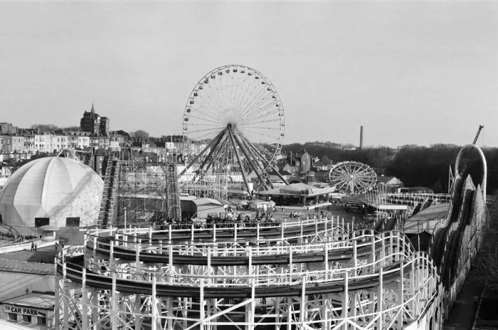 Framed Print : Scenes at Bembom Brothers White Knuckle Theme Park (formerly known as Dreamland