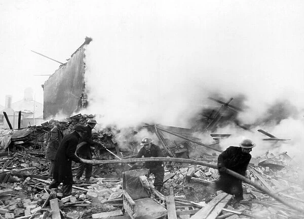 Scenes in Cardiff following an attack by Nazi raiders. Circa 1941