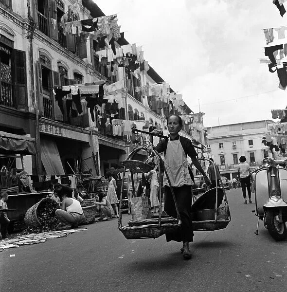 Scenes in Chinatown, Singapore. 6th February 1962