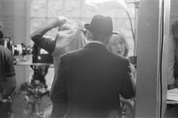 Framed Print : Behind the scenes filming of Minder, a British comedy drama TV Series set in the London Framed Print : Behind the scenes filming of Minder, a British comedy drama TV Series set in the London