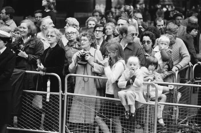 Framed Print : Scenes of great activity in The Mall as a rehearsal for the Royal Wedding takes place