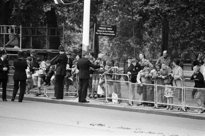 Framed Print : Scenes of great activity in The Mall as a rehearsal for the Royal Wedding takes place