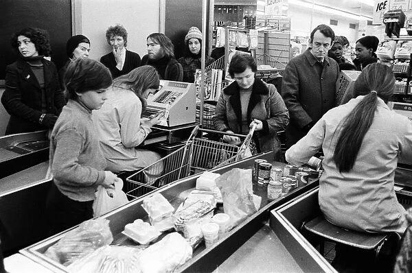 Scenes inside a Tesco supermarket. 5th January 1979