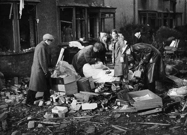 Scenes in Liverpool after an air raid by the German Luftwaffe