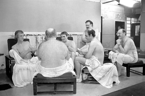 Scenes from the mens Turkish baths at Poplar in Londons East End